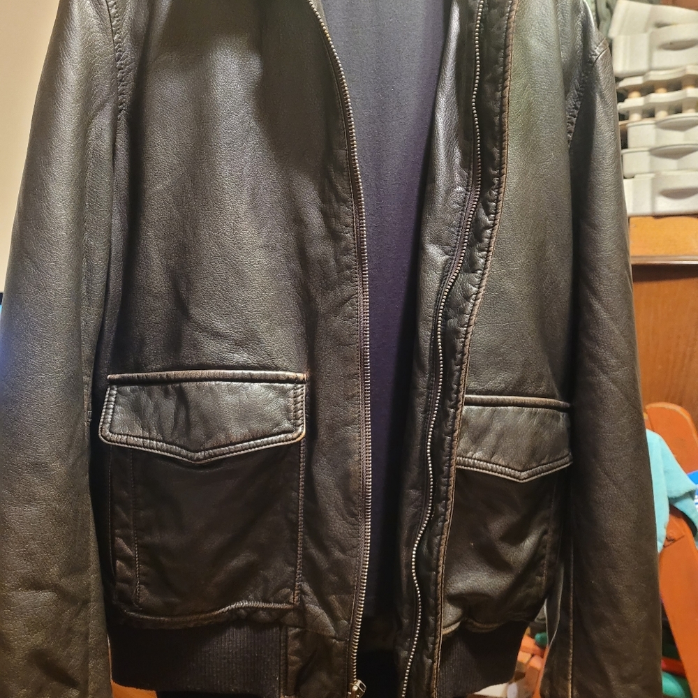 DOCKERS Men's Size Medium Faux Leather Jacket
